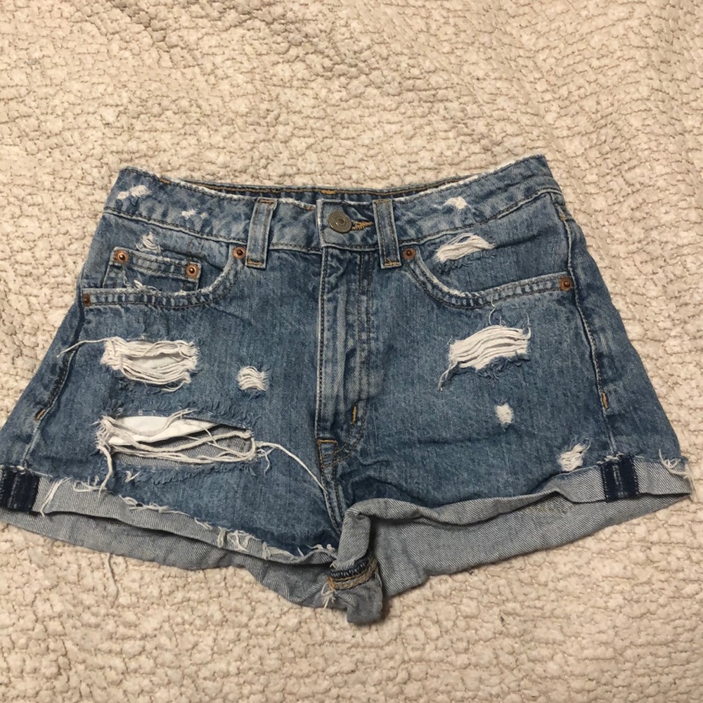 H&M Ripped Denim Shorts